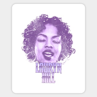 Retro Lauryn Hill Purple Distressed Sticker